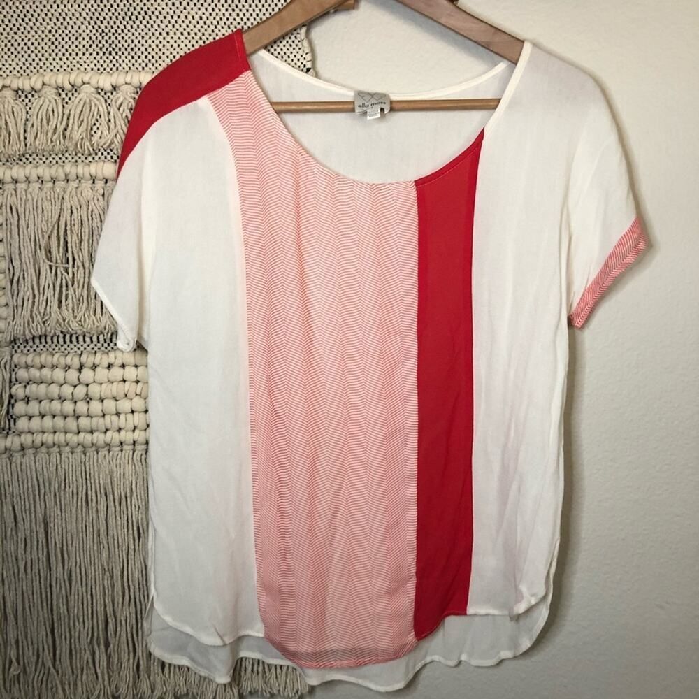 Ella Moss Red & White Top S